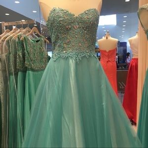 Blue Cinderella Prom Dress